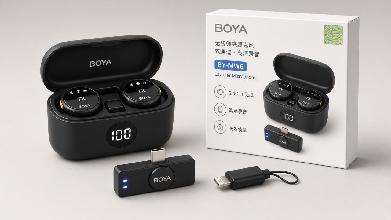 BOYA BY-MW6 Wireless Lavalier Microphone – Dual Transmitter (100% Original Variant)