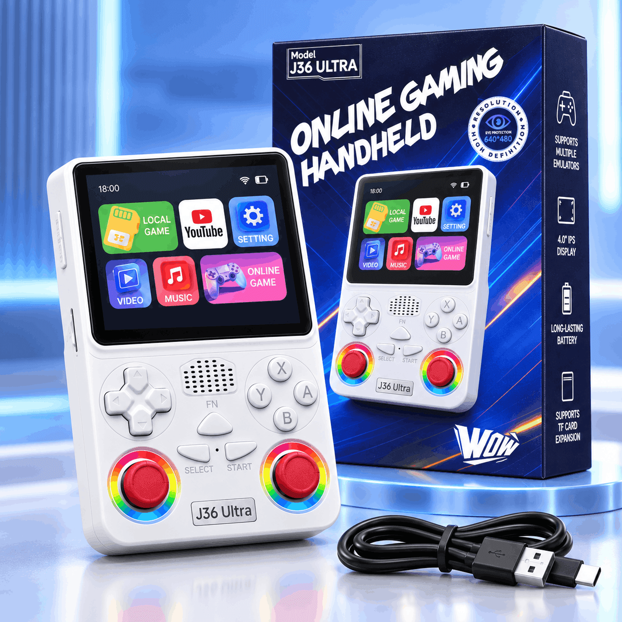 J36 Ultra Retro Handheld Game Console (64GB)