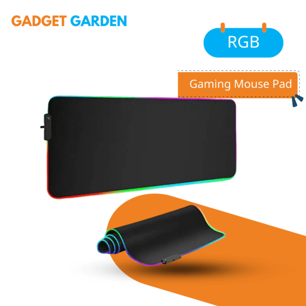 Full Black RGB Gaming Mouse Pad