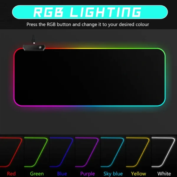 Full Black RGB Gaming Mouse Pad - Image 2