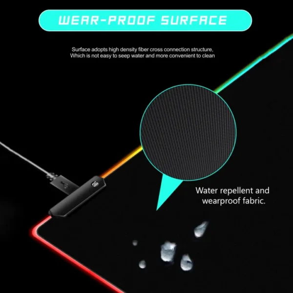 Full Black RGB Gaming Mouse Pad - Image 3