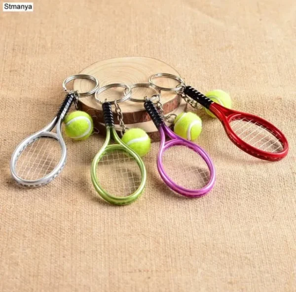 Tennis Racket Ball Key Chain - Image 2